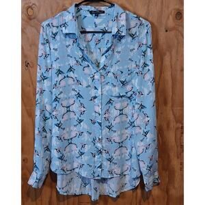 NWOT Velvet Heart Shirt Women's Medium Blue Birds phoebebuffay bohemian 1990s